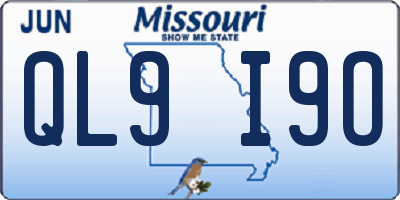 MO license plate QL9I9O