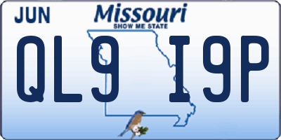 MO license plate QL9I9P