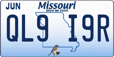 MO license plate QL9I9R