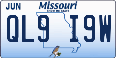 MO license plate QL9I9W