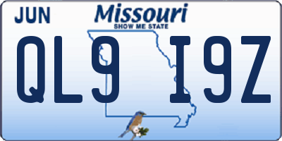 MO license plate QL9I9Z