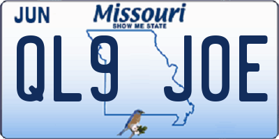 MO license plate QL9J0E