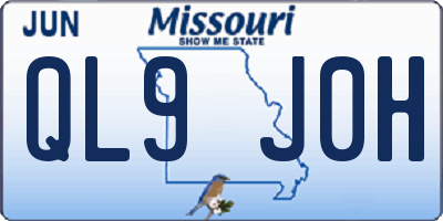 MO license plate QL9J0H
