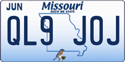 MO license plate QL9J0J