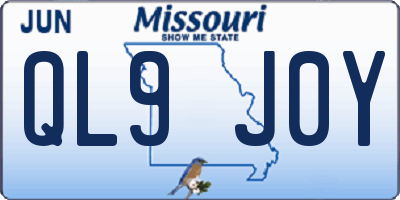 MO license plate QL9J0Y