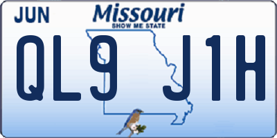 MO license plate QL9J1H