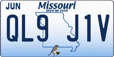MO license plate QL9J1V
