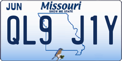 MO license plate QL9J1Y