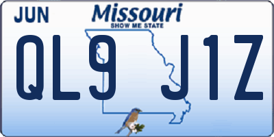MO license plate QL9J1Z