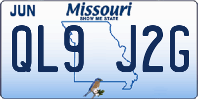 MO license plate QL9J2G