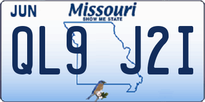 MO license plate QL9J2I