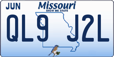 MO license plate QL9J2L