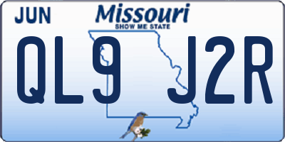 MO license plate QL9J2R
