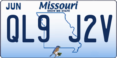 MO license plate QL9J2V