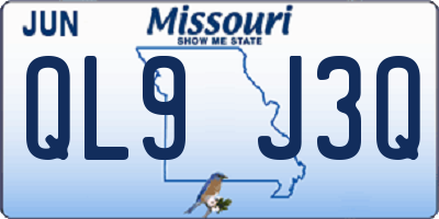 MO license plate QL9J3Q