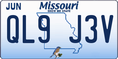 MO license plate QL9J3V
