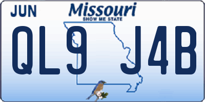 MO license plate QL9J4B