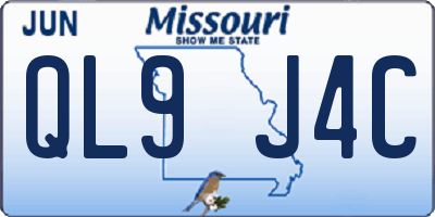 MO license plate QL9J4C