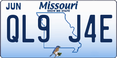 MO license plate QL9J4E