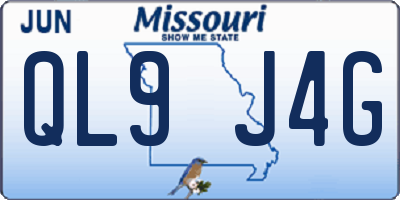 MO license plate QL9J4G