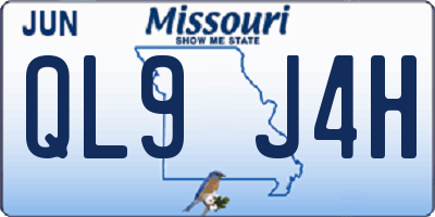 MO license plate QL9J4H