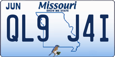MO license plate QL9J4I