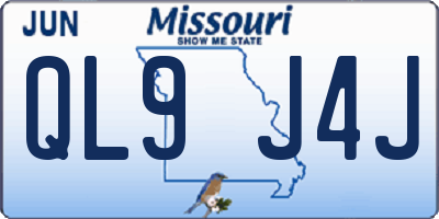 MO license plate QL9J4J