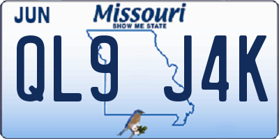 MO license plate QL9J4K