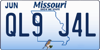 MO license plate QL9J4L