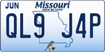 MO license plate QL9J4P