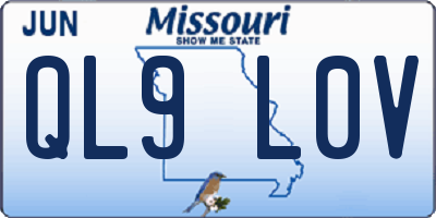 MO license plate QL9L0V