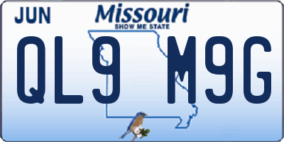 MO license plate QL9M9G
