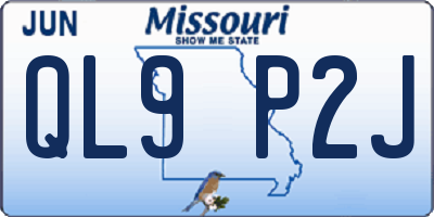 MO license plate QL9P2J