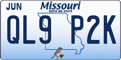 MO license plate QL9P2K