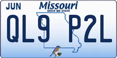 MO license plate QL9P2L