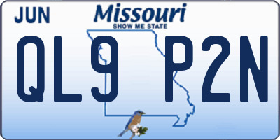 MO license plate QL9P2N