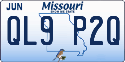 MO license plate QL9P2Q