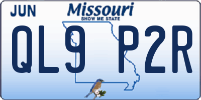 MO license plate QL9P2R