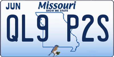 MO license plate QL9P2S