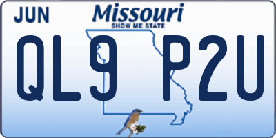 MO license plate QL9P2U