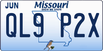 MO license plate QL9P2X