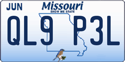 MO license plate QL9P3L