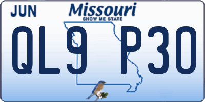 MO license plate QL9P3O