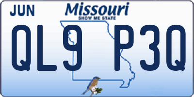 MO license plate QL9P3Q