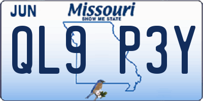 MO license plate QL9P3Y