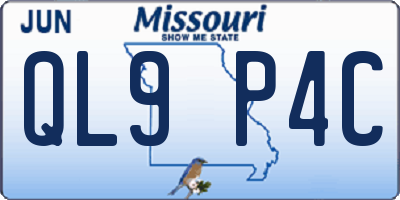 MO license plate QL9P4C