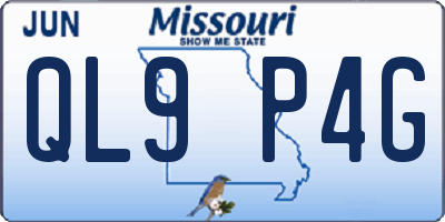 MO license plate QL9P4G