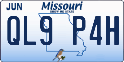MO license plate QL9P4H