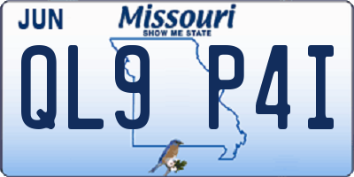 MO license plate QL9P4I