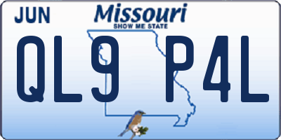 MO license plate QL9P4L
